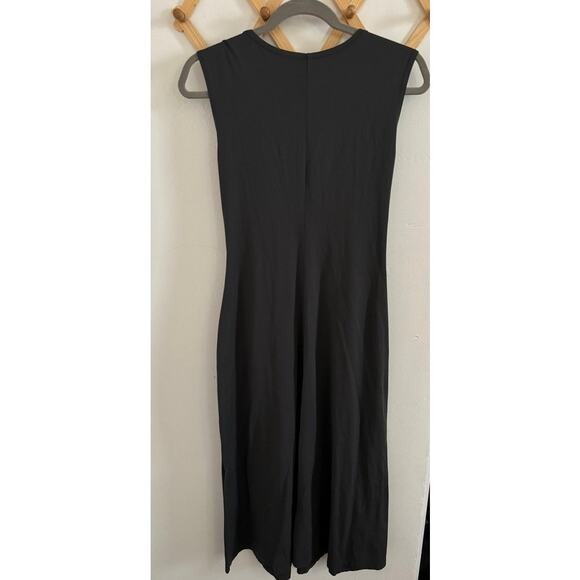 Patagonia Dress Women's Medium Bandha Midi Gray Stretchy V Neck Knot - Picture 5 of 8